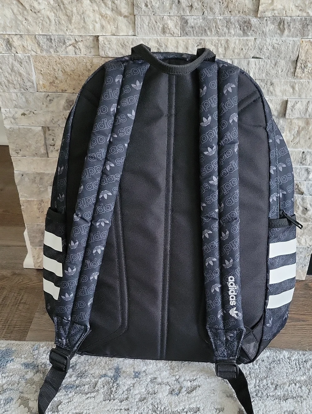 Adidas Original Base Backpack with White Trefoil Logo,One Size.